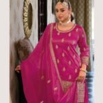 Hot Pink Embroidered Sharara Suit