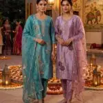 Floral Vine Embroidered Kurti Set