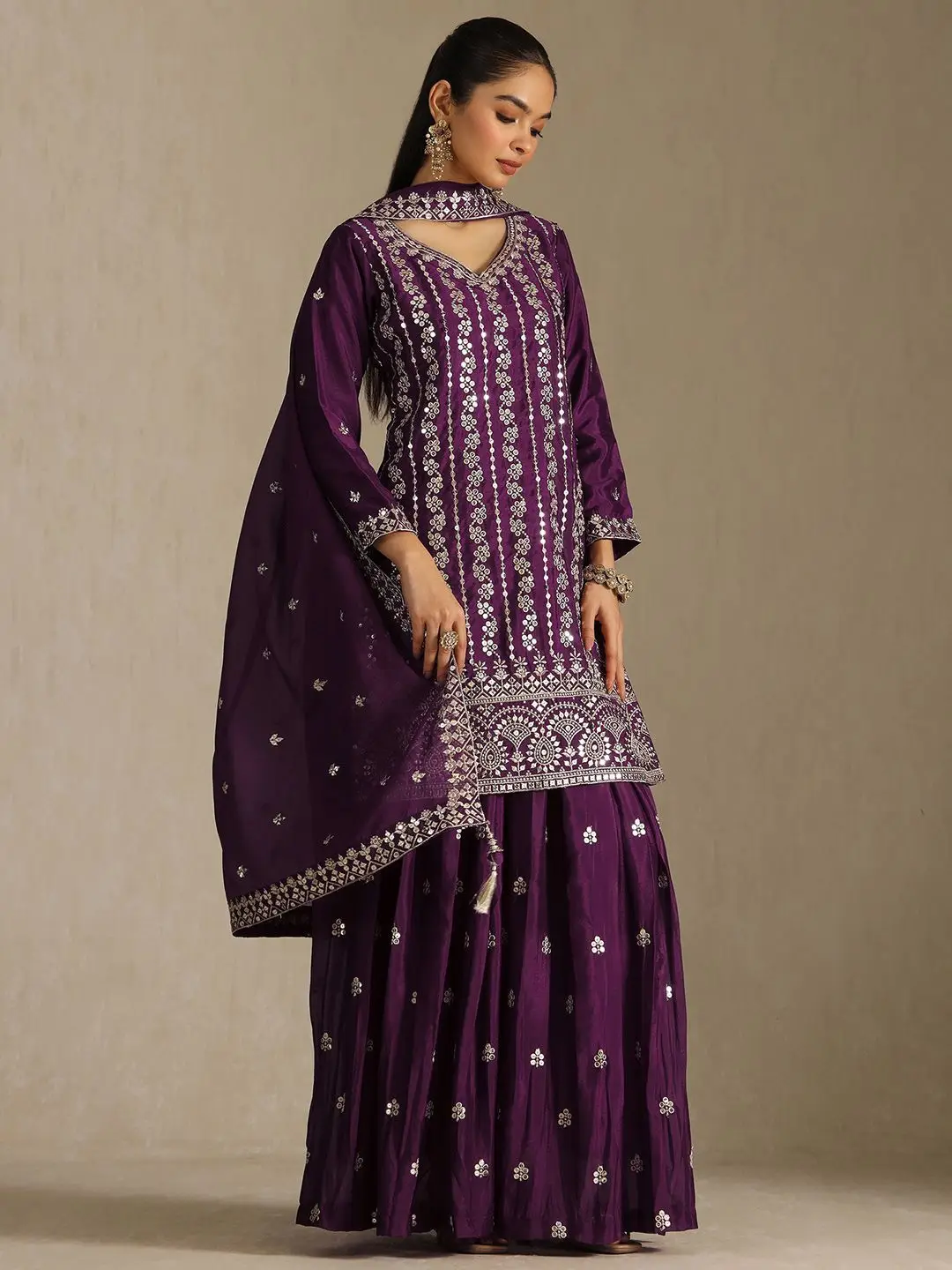 Heavy Chinon Designer Suit Set (7mm Sequin)